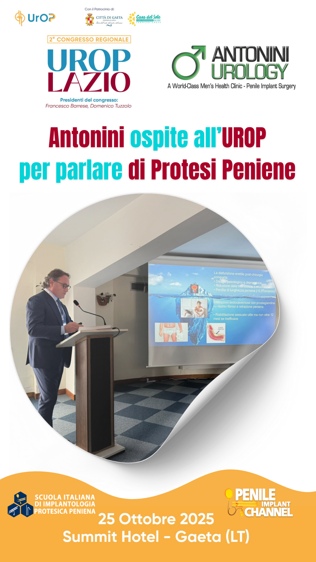 Antonini, invité à l’UROP pour un exposé sur les Prothèses Péniennes